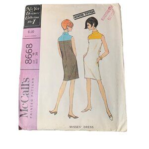 McCalls 8668 Misses Dress Pattern Chic Color Block Design Size 16